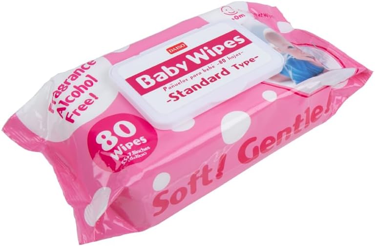 DAISO Baby Wipes - 80-Piece Standard Type - Soft & Gentle Wet Wipes for Baby Care - Image 2
